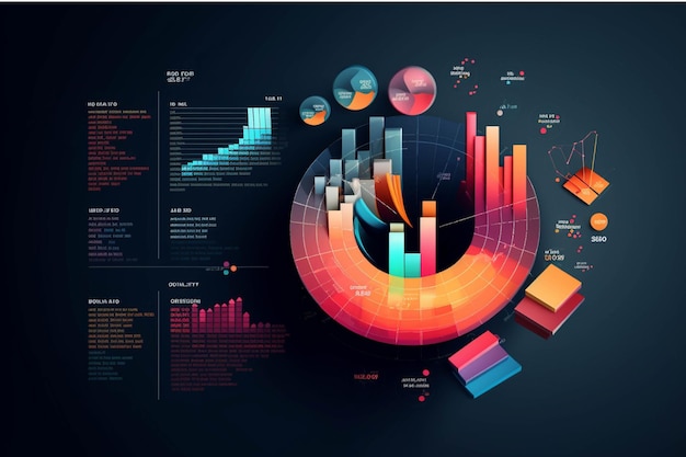 Abstrakte Infografiken-Vorlage mit Kreisdiagrammen und Diagrammen Vektorillustration