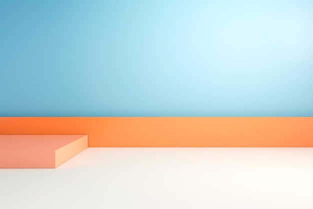 Abstrakte Komposition geometrischer Formen auf einem Hintergrund mit Farbverlauf. Ai generiert
