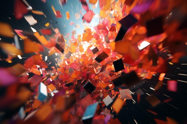 Foto abstrakte konfetti-explosion mit einer mischung aus transluc 00022 01