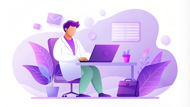 Abstrakte Konzeptillustration des Arztes