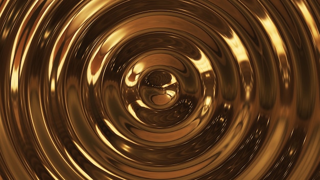 Abstrakte Kreiswelligkeit Gold 3d Welle