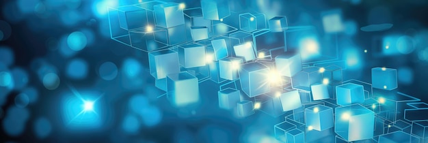 Abstrakte kubische medizinische Wissenschaft und digitale Technologie KI-generierte Hintergrundinformationen