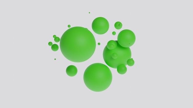 Abstrakte Kugeln Geometrische zeitgenössische Kunst 3D-Rendering Kreatives Design Minimalistische Zusammensetzung