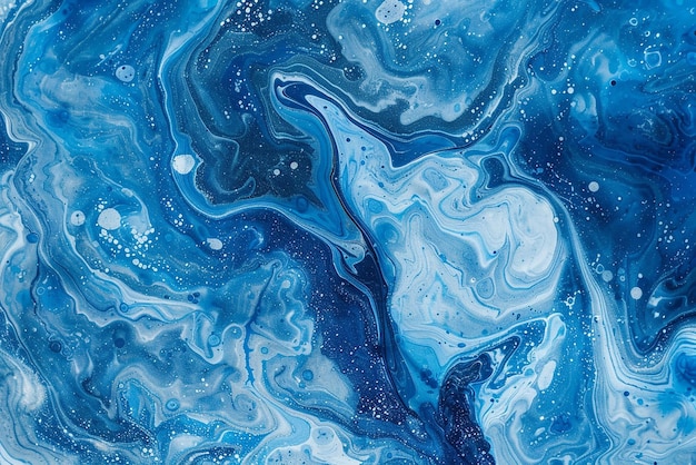 Abstrakte Kunst, blauer Hintergrundfarbe mit flüssiger Grunge-Textur