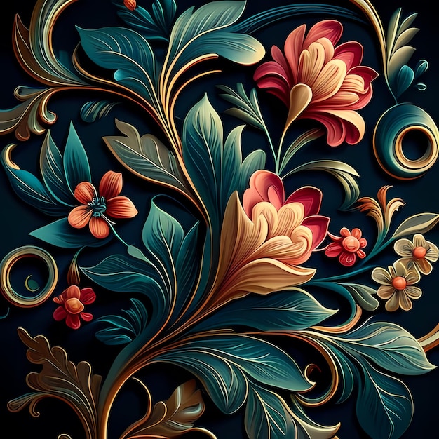 Abstrakte Kunst Blumenmuster Illustration, künstlerisches Hintergrunddesign der Schönheit