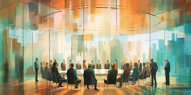 abstrakte Kunst der Business-Besprechungsraum-Illustrationsmalerei