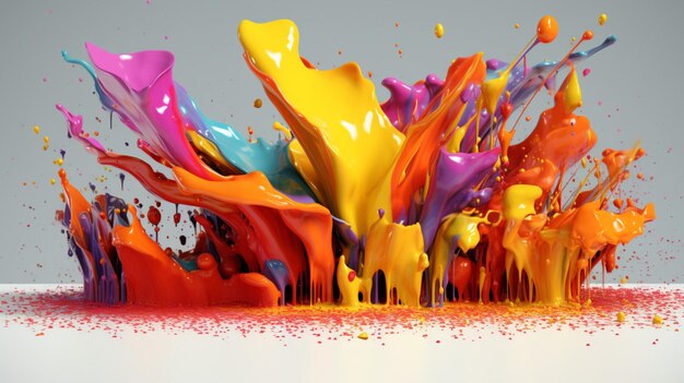 Abstrakte Kunst mit bunten 3D-Splash