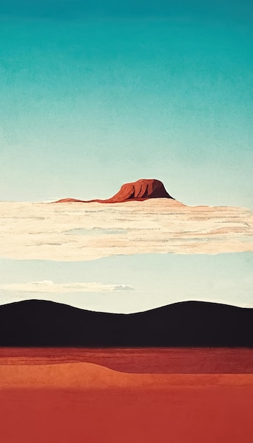 Abstrakte Kunst von Australien Landschaft Aquarell Stil Wüstennatur Hintergrund 3D-Illustration