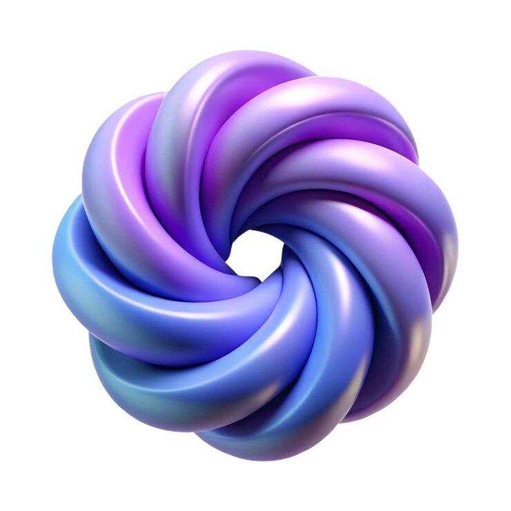 Foto abstrakte lila-blaue 3d-form