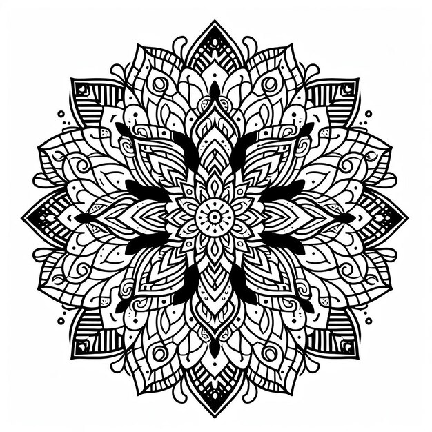 Foto abstrakte linienkunst blumen-mandala-hintergrund generative ai