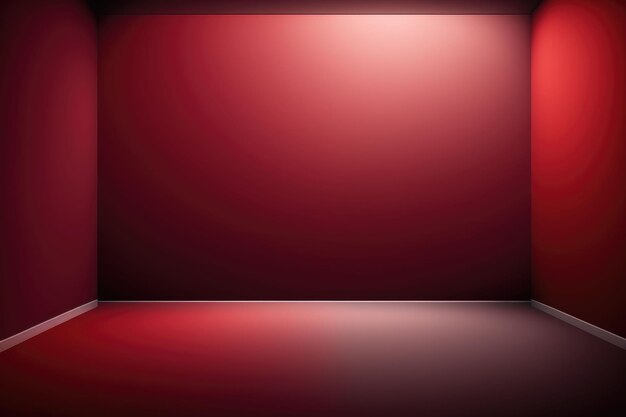 Foto abstrakte luxuriöse rote farbverlaufswand und leerer studioraumhintergrund generative ki