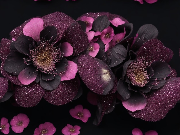 Abstrakte Luxus schöne glitzernde metallische Blumen