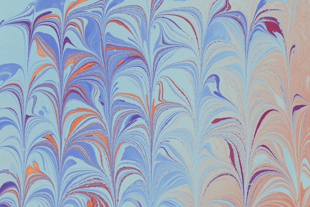 Abstrakte Marmor-Blumenmuster-Textur Traditionelle Kunst der Ebru-Marmorierung
