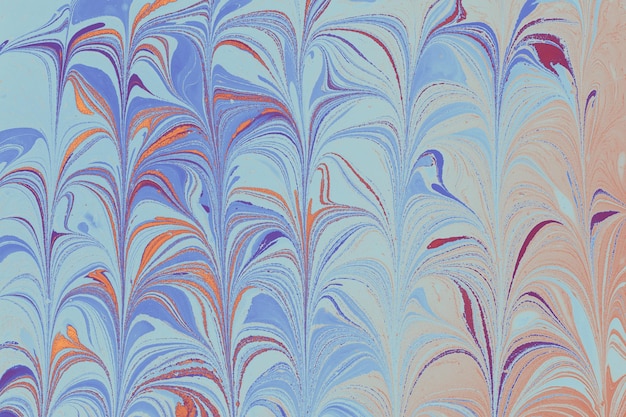 Abstrakte Marmor-Blumenmuster-Textur Traditionelle Kunst der Ebru-Marmorierung