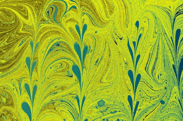 Abstrakte Marmor-Blumenmuster-Textur Traditionelle Kunst der Ebru-Marmorierung