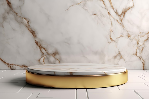 Abstrakte minimale geometrische Formen Glänzender Marmor und Gold Luxus Podium für Ihr Design