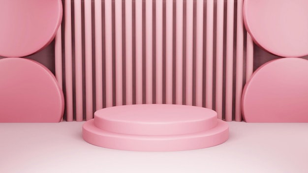 Abstrakte minimale Mock-up-Pastellfarbe Szene rosa geometrische Form Podium background3d render