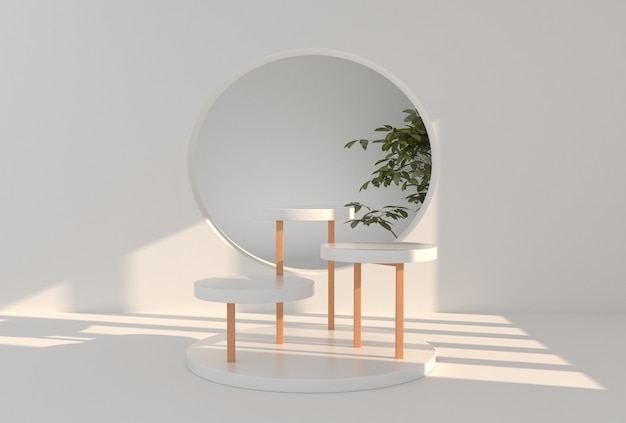 Abstrakte minimale Szene Design Anzeige Podium 3D rendern