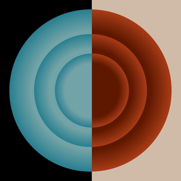 abstrakte minimalistische Kunst beige braun blaue Kreise Dekoration Hintergrund Farbmischungen