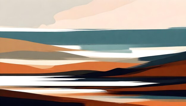 Abstrakte minimalistische Landschaft Digitale Kunst Malerei Grafik Natur Hintergrunddesign
