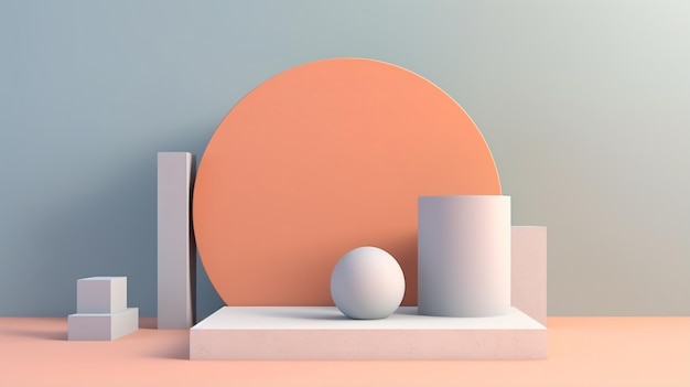 Abstrakte Mockup-Szene im minimalistischen Stil Podium