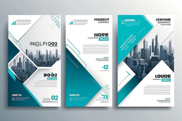 Abstrakte moderne Business-Konferenz-Design-Vorlage mit Linien Minimaler Flyer-Layout Vektor 20222023