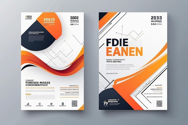 Abstrakte moderne Business-Konferenz-Design-Vorlage mit Linien Minimaler Flyer-Layout Vektor 20222023