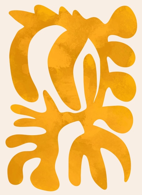 Abstrakte moderne Formen im Matisse-Stil, gemalte zeitgenössische Kunst, druckbares Poster