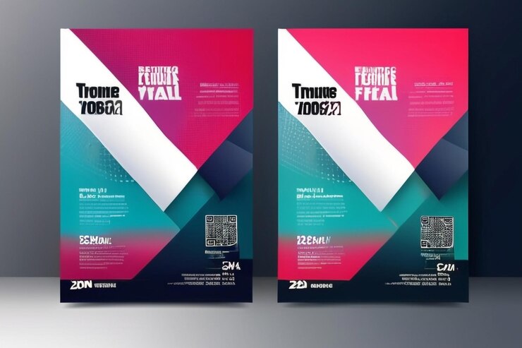 Foto abstrakte moderne geschäftskonferenz-design-vorlage mit gradient-halfton-effekt dynamisches flyer-layout