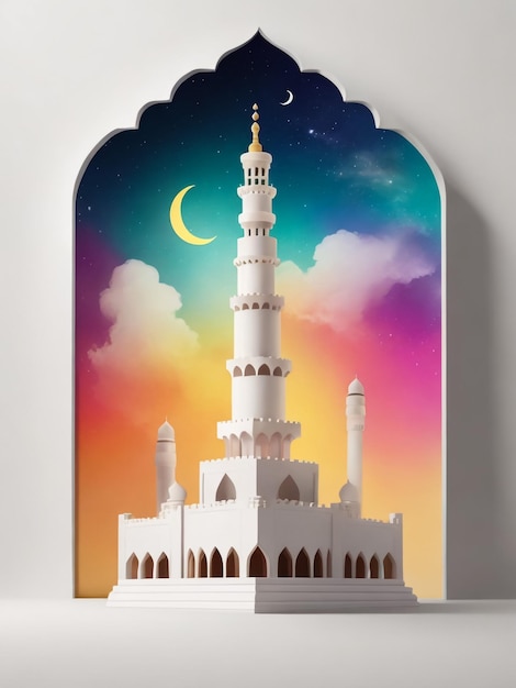 Abstrakte muslimische Grüßbanner Großes muslimisches Fest Illustration der Feier
