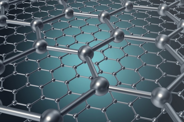 abstrakte Nanotechnologie hexagonale geometrische Form Nahaufnahme