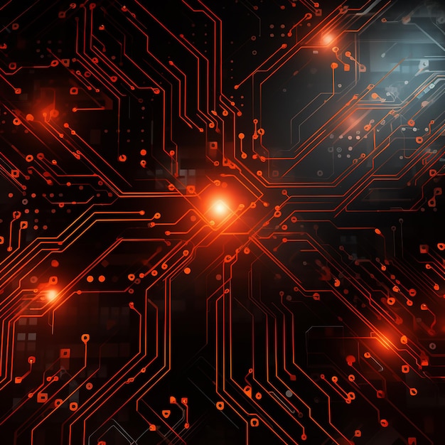 Abstrakte Neon-Fusionstechnologie Hintergrund Rot und Orange-Schaltung
