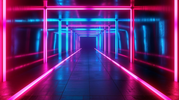 Abstrakte Neonlichterkunst