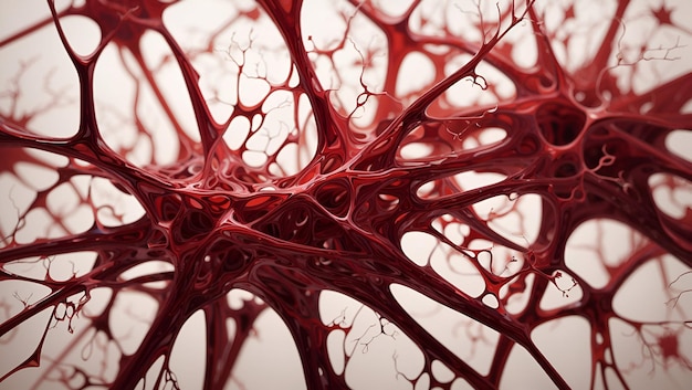 Abstrakte Neuronen-Kunstwerke, 3D-Illustration auf kastanienbraunem Hintergrund, Design-Tapete