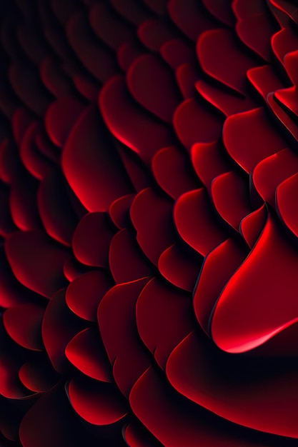 Abstrakte Oberflächen und Texturen mit rotem Hintergrund Generative KI