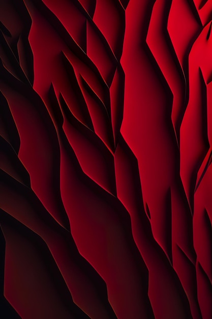 Abstrakte Oberflächen und Texturen mit rotem Hintergrund Generative KI