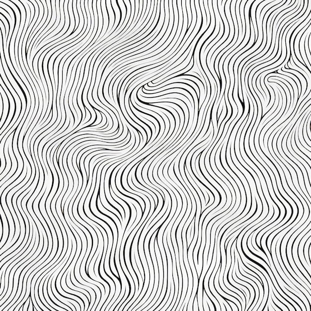 Abstrakte Op Art Schwarz-Weiß-Wellenlinie auf weißem Hintergrund