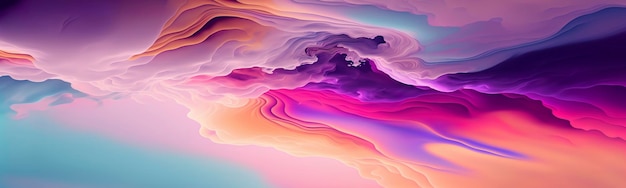 Abstrakte Panoramatapete mit Pastelltönen abstrakte Welle Generative KI