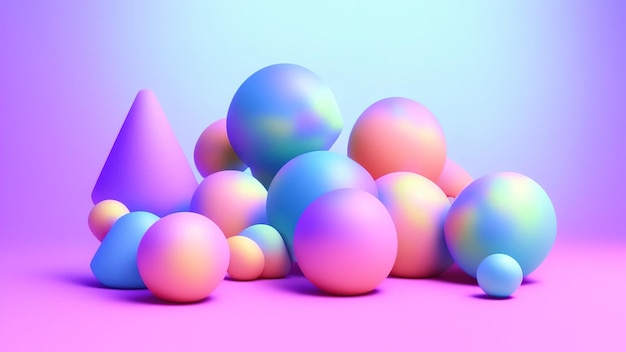 Abstrakte pastellfarbene geometrische Form Hintergrund 3D-Rendering von farbenfrohen geometrischen Podium und modernen Tapeten
