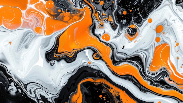 abstrakte Pop-Art-Hintergrund in den Farben flüssig orange weiß und schwarz