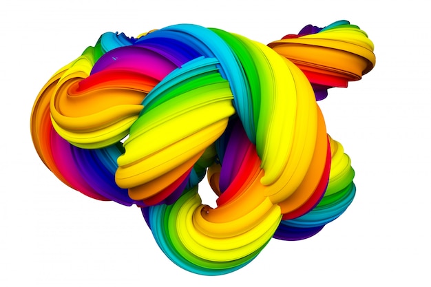 Abstrakte Regenbogenform. 3D-Rendering.