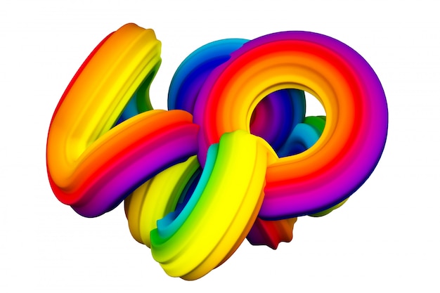 Abstrakte Regenbogenform. 3D-Rendering.