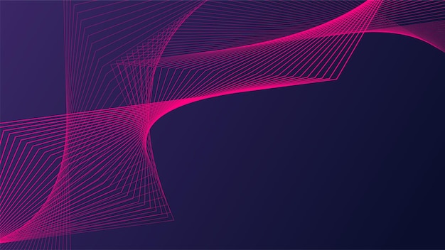 Abstrakte rosa geometrische Linien auf dunklem Hintergrund, die ein dynamisches Wellenmuster entwerfen