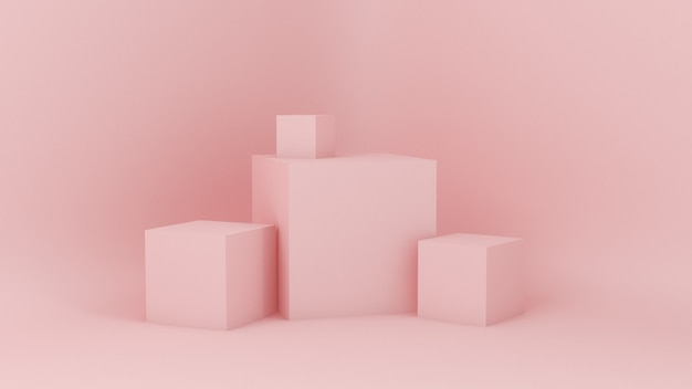 Abstrakte rosa Hintergrund Studio Minimalismus Partikel 3d Illustration