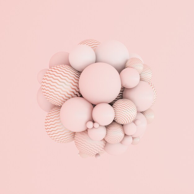 Abstrakte rosa Hintergrundminimalismuspartikel 3d Illustration