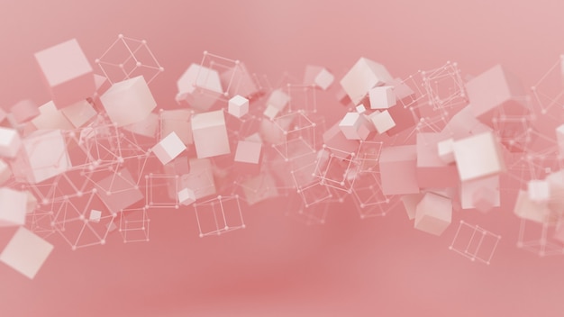 Abstrakte rosa lila hintergrundstudio minimalismus partikel 3d illustration