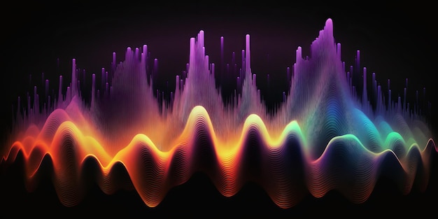 Foto abstrakte schallwelle stimme digitale wellenform lautstärke sprachtechnologie lebendige welle musikklang energ