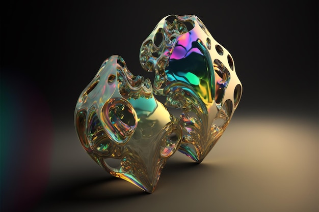 Abstrakte schillernde Form digitale Illustration Malerei Artwork 3D-Rendering