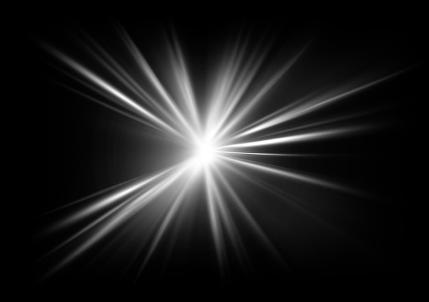 abstrakte schöne Lichtstrahlen auf schwarzem Hintergrund