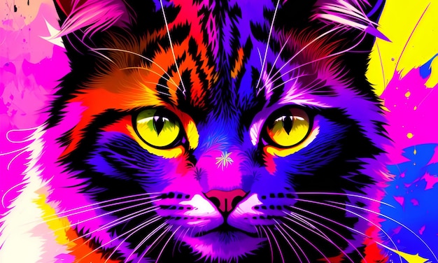 Abstrakte Schönheit der psychedelischen Katze